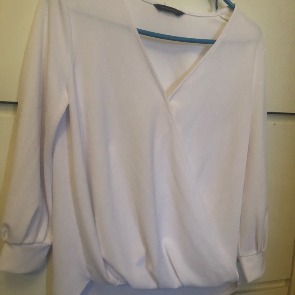 Banana republic button wrap work blouse